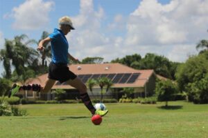 The keys to footgolf's popularity are affordability and low barrier to access. All a new footgolfer needs to start playing is a soccer ball and the proper attire.