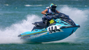 A racer participates in the P1 AquaX USA event in Daytona Beach. 
