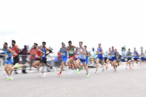 A photo of contestants in a running race. 