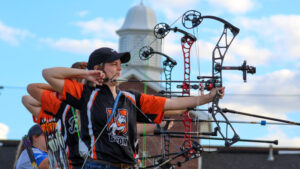 Courtesy USA Archery A photo of archers ready to shoot.