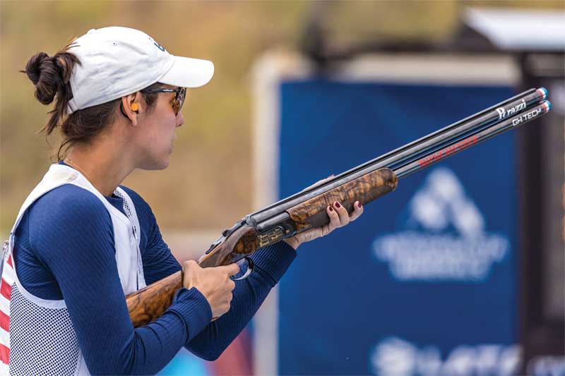 Courtesy David Herman Dania Vizzi of the USA Shooting women’s skeet team participates in the 2023 Pan American Games in Santiago, Chile, this past October. Vizzi and Vincent Hancock won a gold medal in the mixed skeet team event.