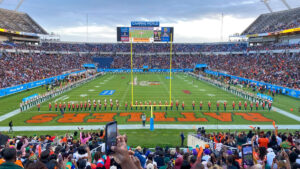 Courtesy Visit Orlando A wide-angle shot of a football field in Orlando.