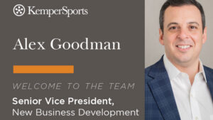 Courtesy KemperSports A graphic welcoming Alex Goodman as the new senior vice president, new business development with KemperSports