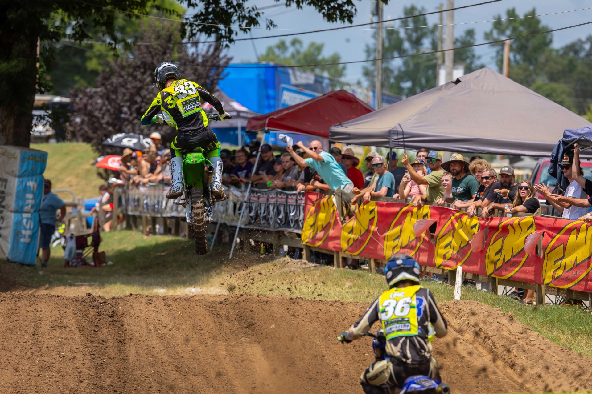 The crowd cheers on riders during the 2024 Monster Energy AMA Amateur National Motocross Championship at Loretta Lynn Ranch in Tennessee.