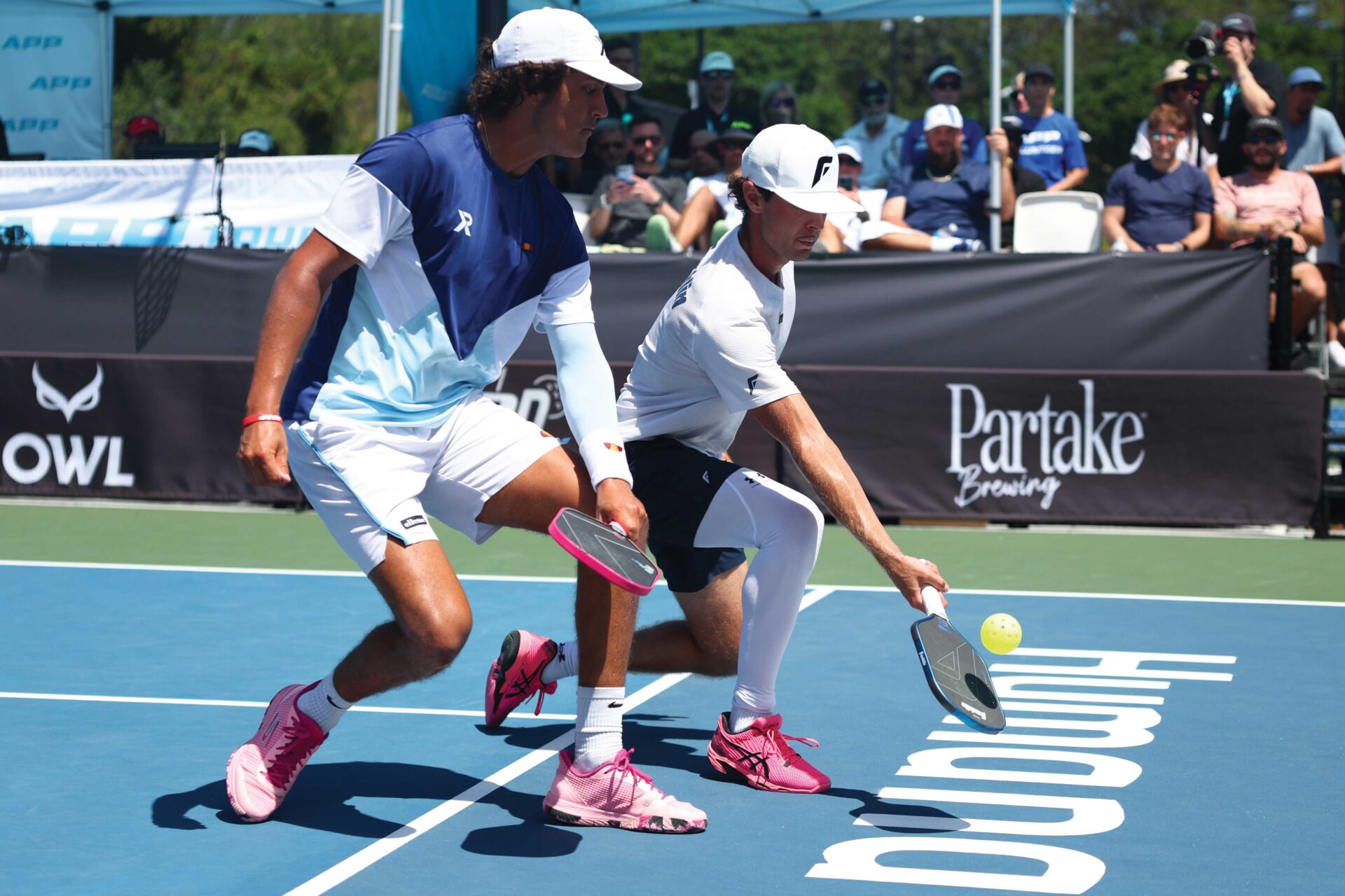 People playing pickleball.