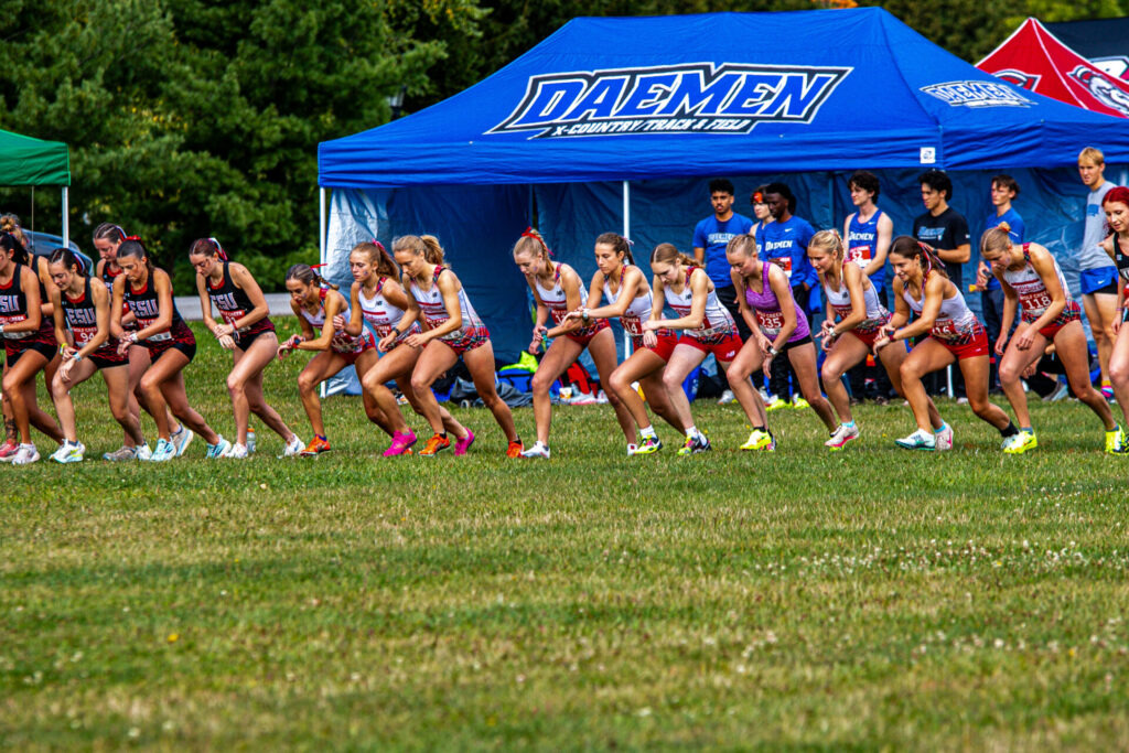 A group of female cross-country runners 