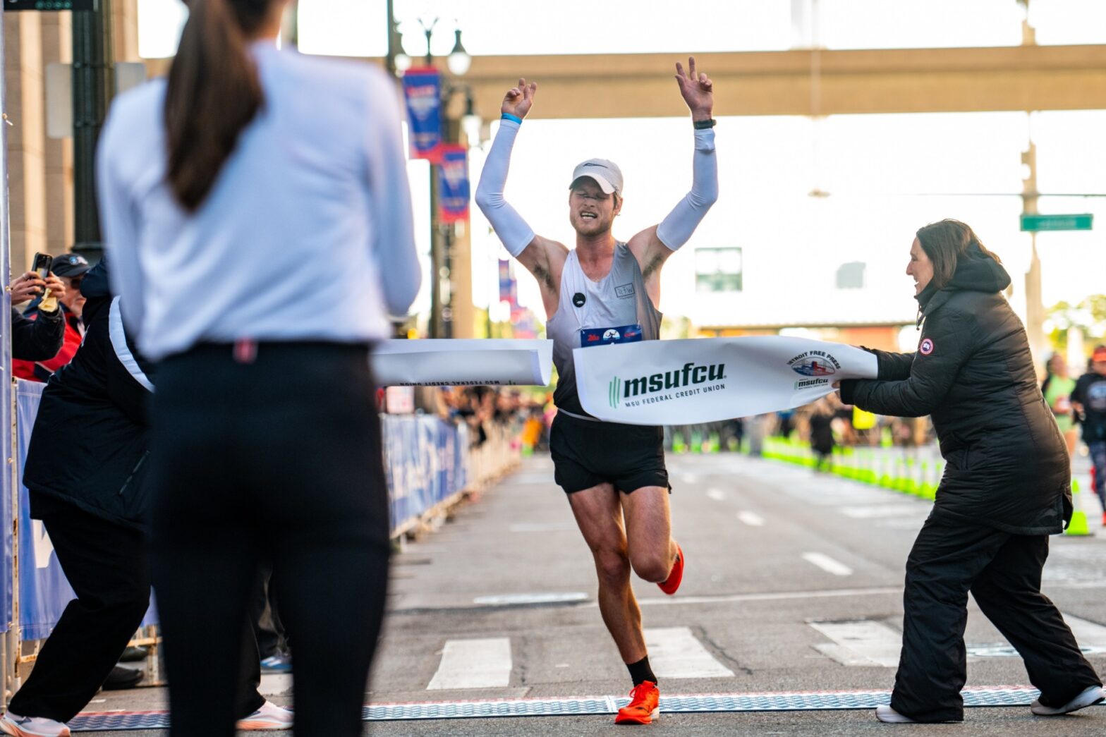 Andrew Bowman sets course record, wins third straight Detroit Marathon